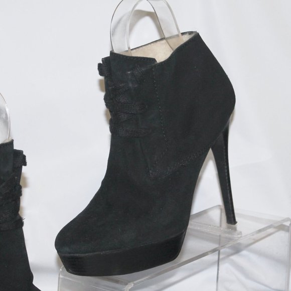 Burberry Made in Italy Faux Fur Lined Suede Stiletto Heel Booties Boot - Picture 3 of 9